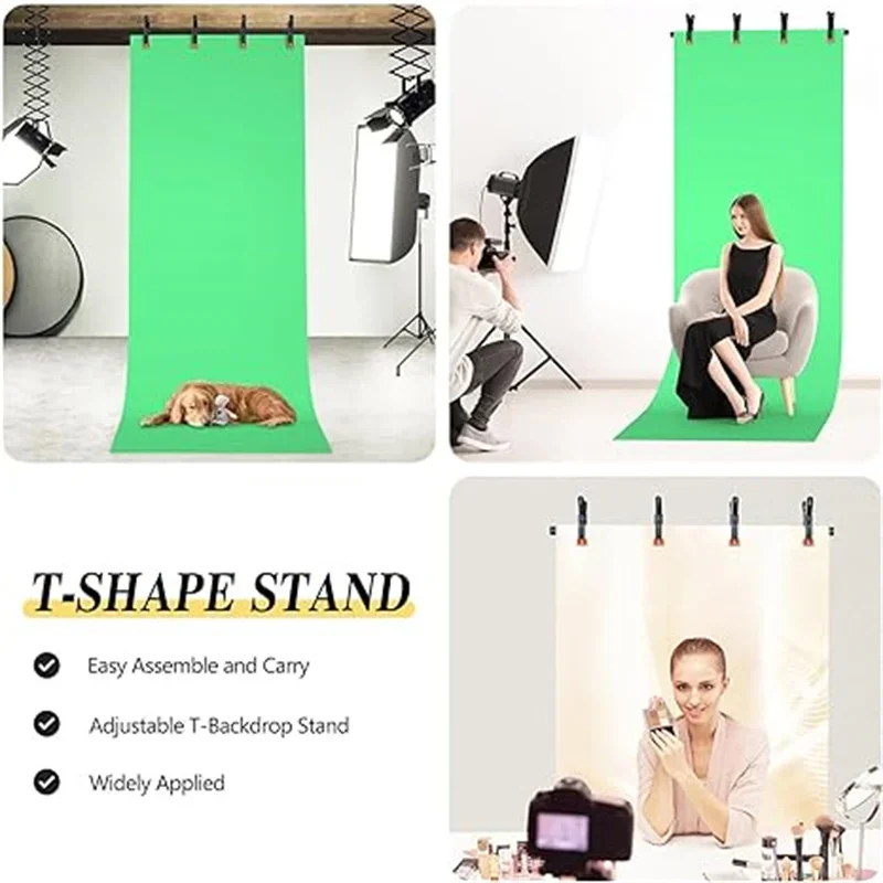 T-Shape Backdrop Stand Kit with Background Cloth Video Chroma Key Green Screen Frame Stand For Photography Photo Studio Props - Image 6