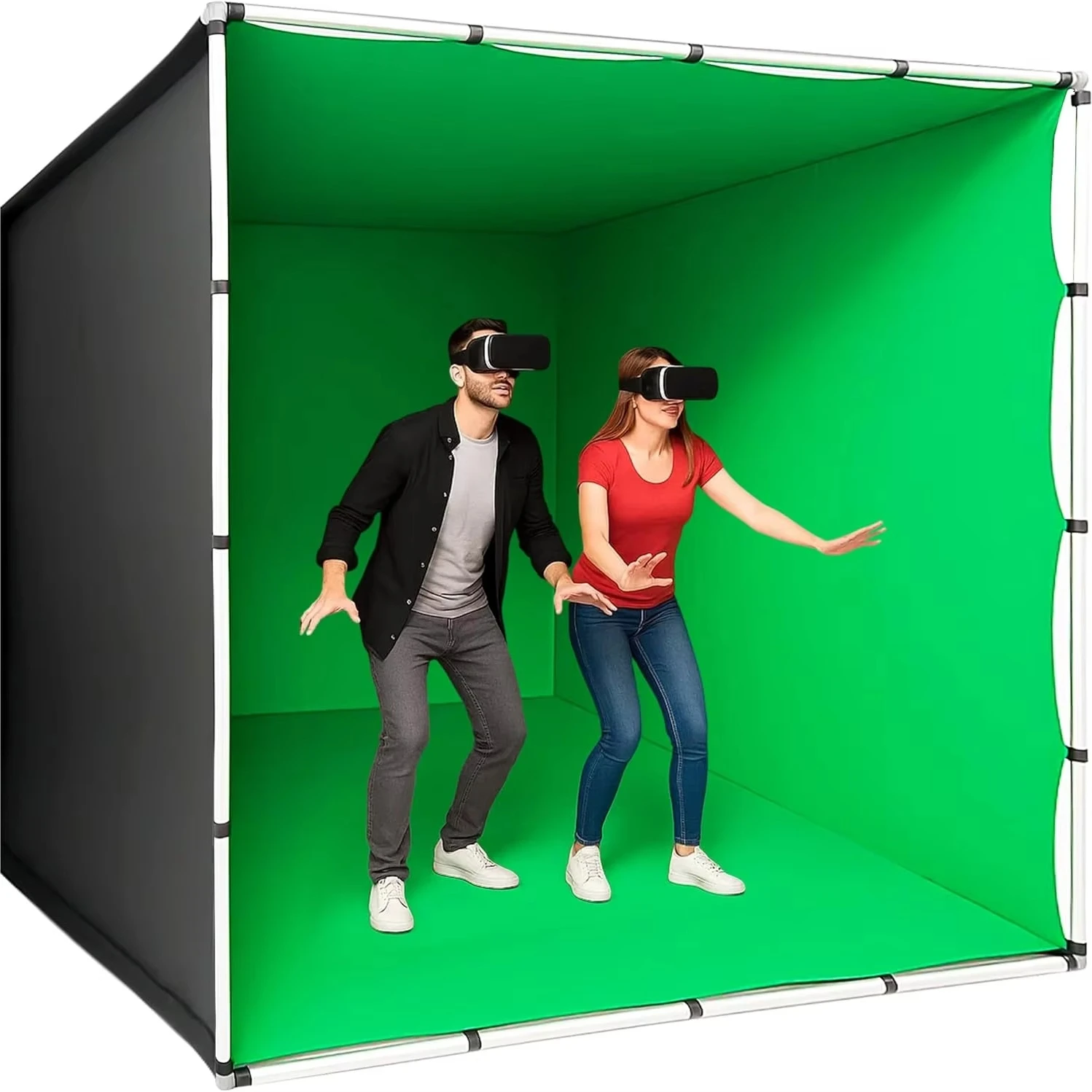 360° Enclosure Backdrop Custom Photography Studio VR Game Video and Live Show Chromakey Green Screen Cube Backdrop Stand - Image 2