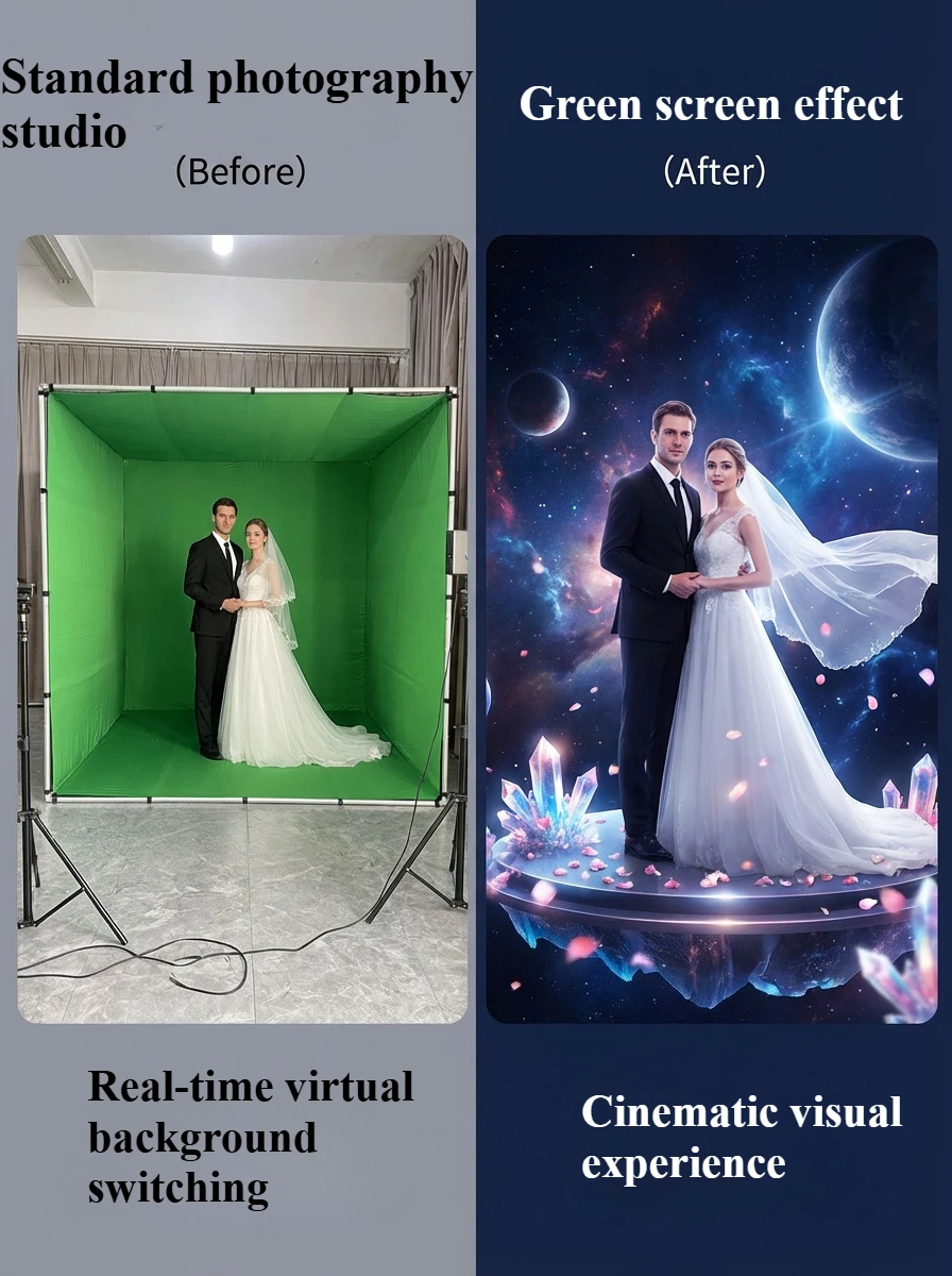 360° Enclosure Backdrop Custom Photography Studio VR Game Video and Live Show Chromakey Green Screen Cube Backdrop Stand - Image 6