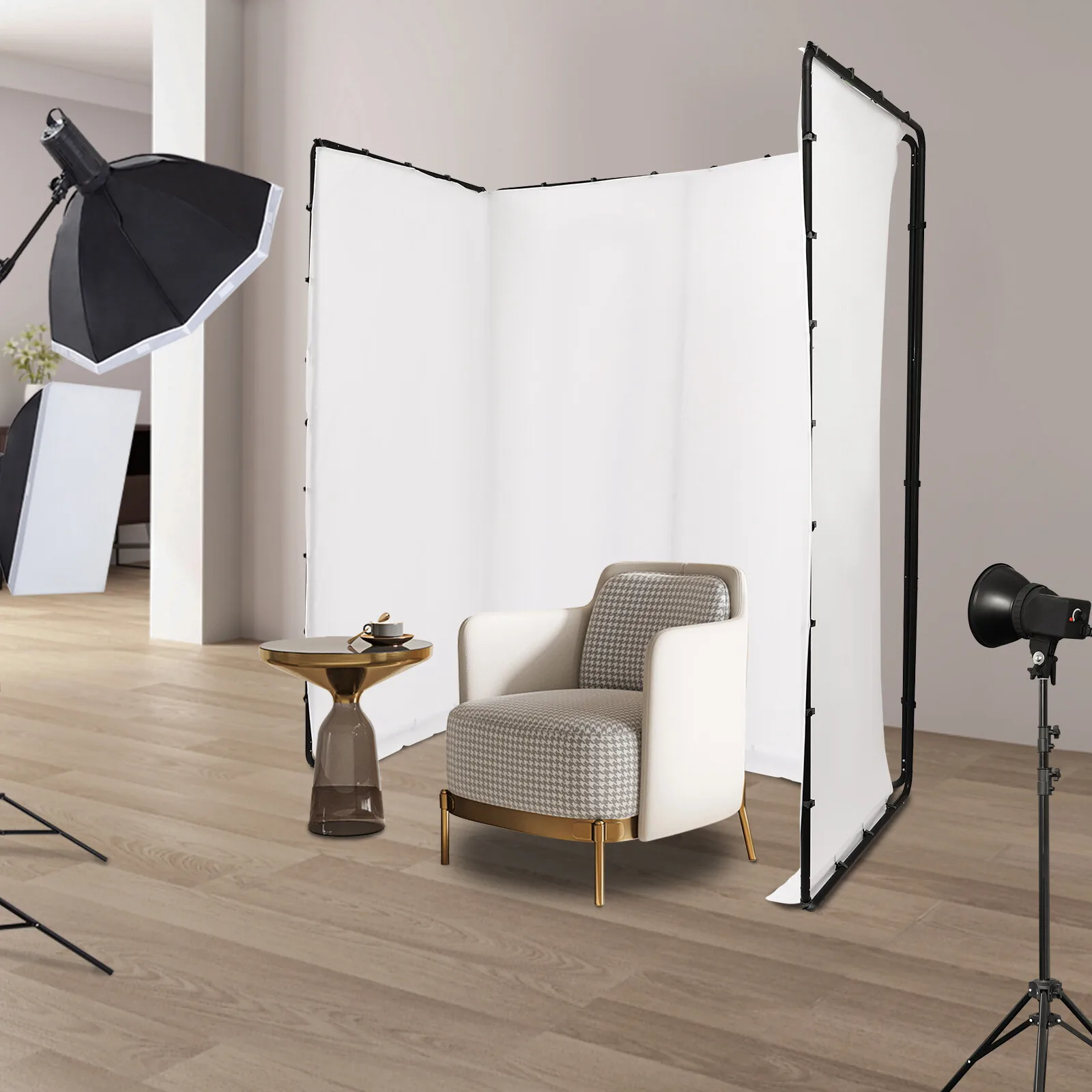 13.12*7.87ft Photography Backdrop Stand White Cloth Kit For Photo Studio Background Decor - Image 2