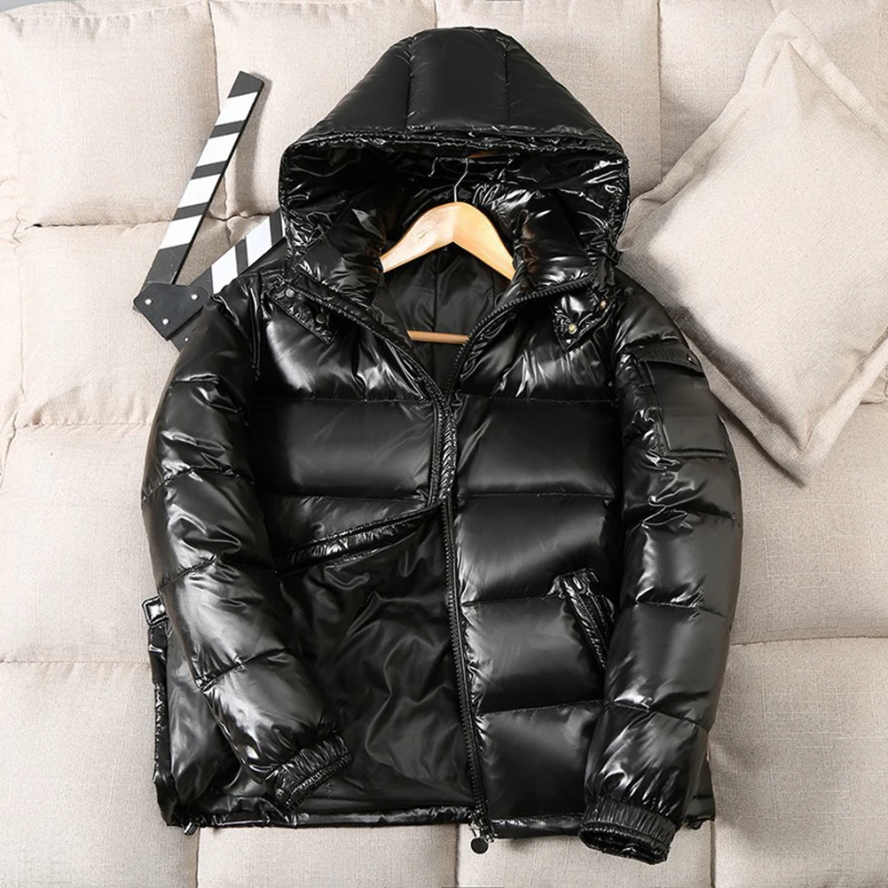 Women Puffer Parka Jacket with Hooded Standup Collar and Long Sleeves Featuring Zipper Front for Casual and Office Use