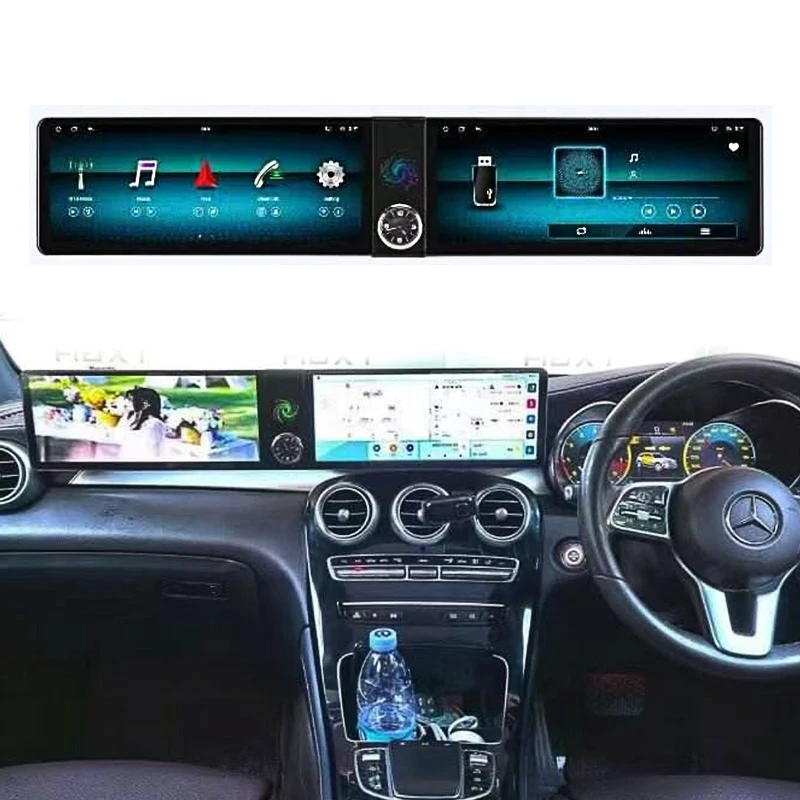 Dual 12.3" Android Vertical Style Radio for Mercedes-Benz C-Class W205 /GLC 2015-2019