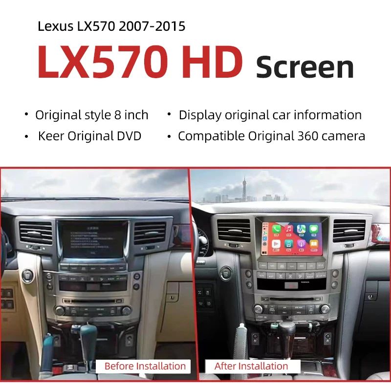 8 Inch Android Vertical Style Radio for Lexus LX570 - Image 4