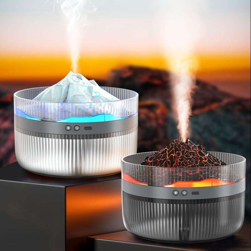 VolcanoGlow™ 2‑Color LED Flame Humidifier